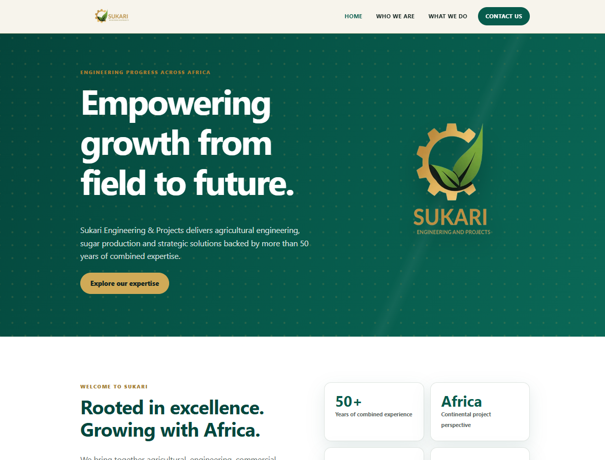 Sukari Engineering and Projects website