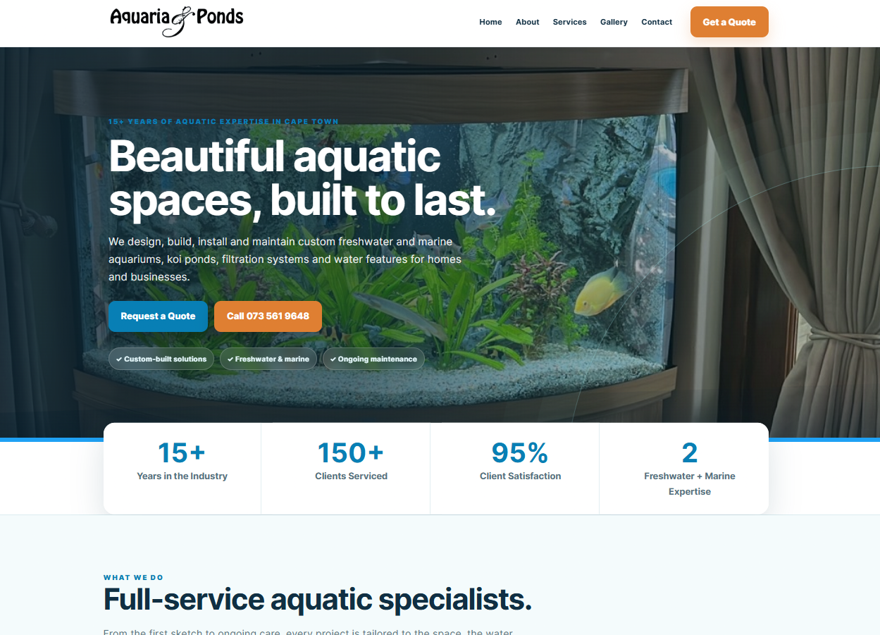 Aquaria and Ponds website